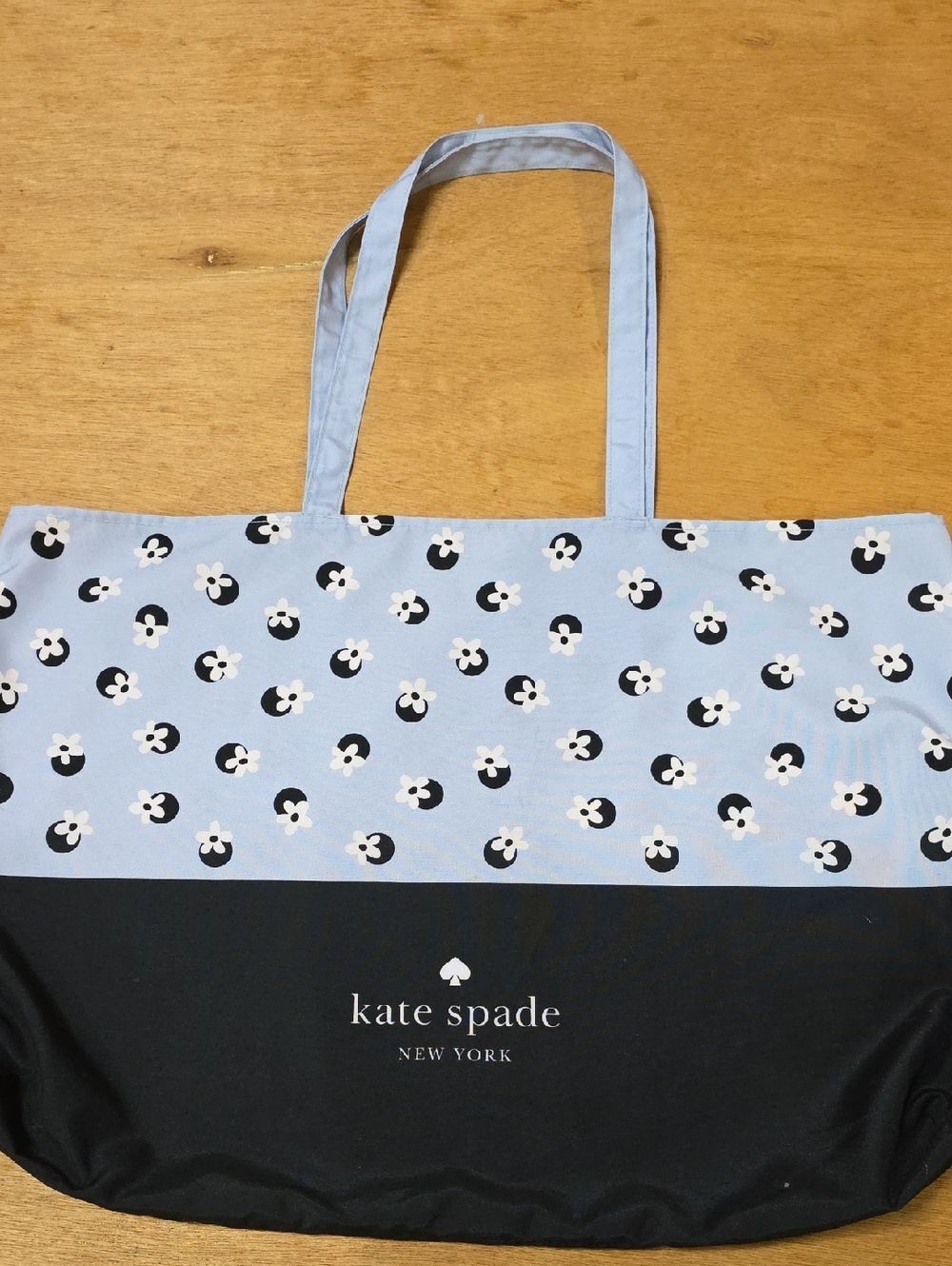 kate spade Light Blue and Black Floral Tote